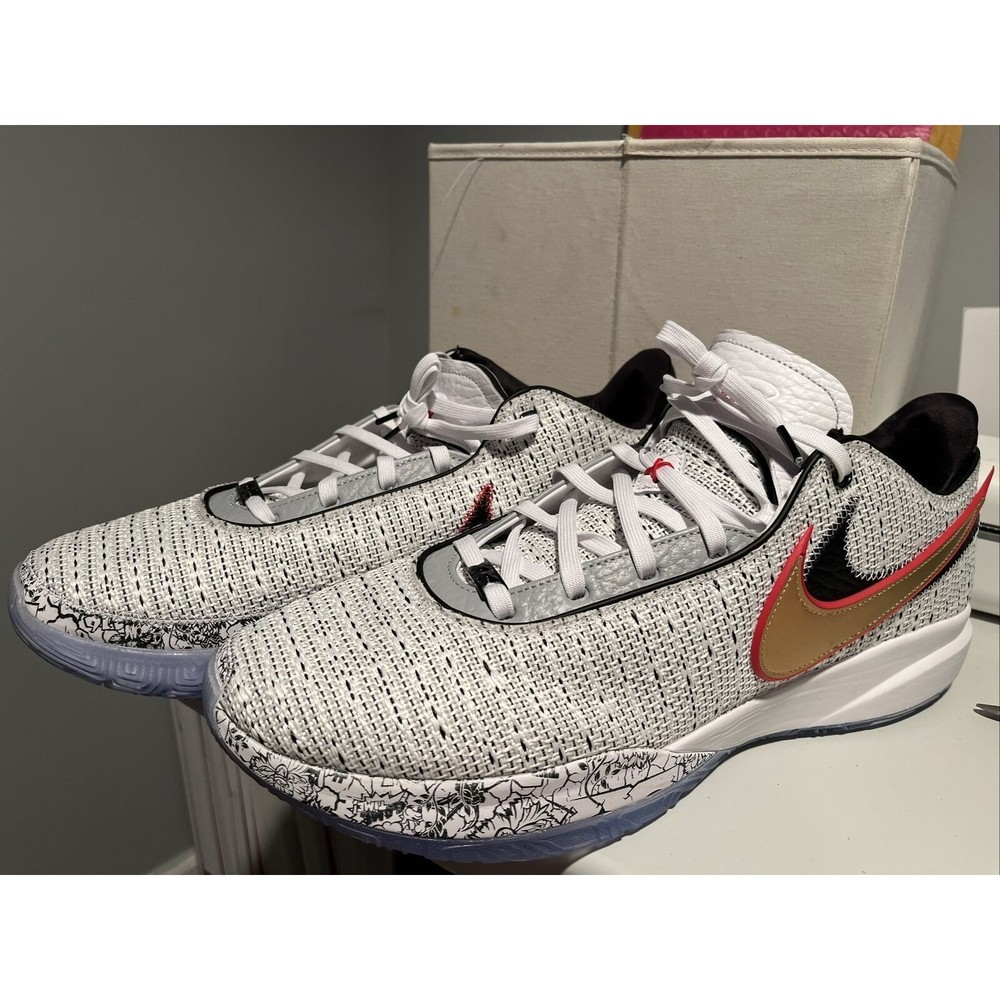Nike Lebron 20 XX The Debut White Gold Black DJ5423-100 Basketball Shoes Size:17